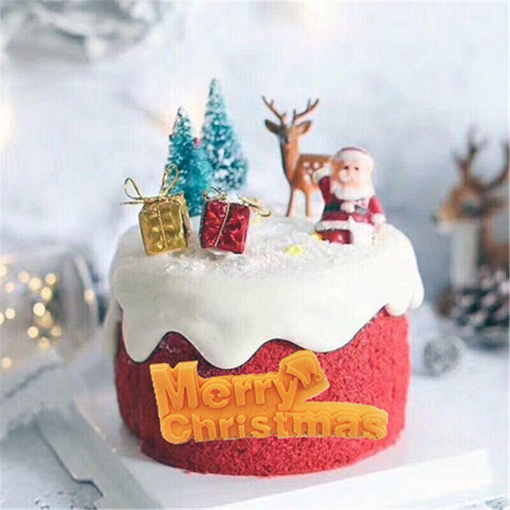 Solighter Merry Christmas DIY Kue Coklat Reusable Silica gel Cookie mold Dekorasi Kue