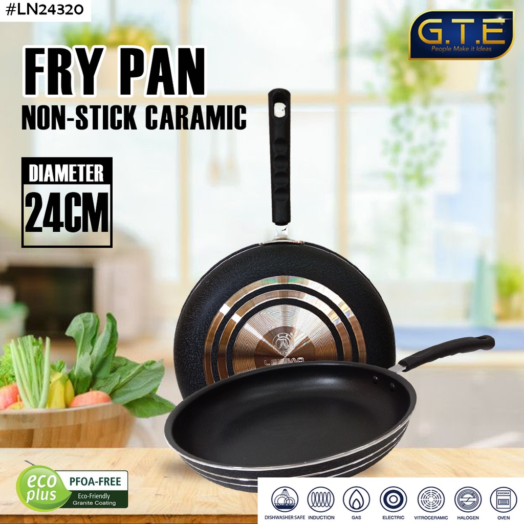 GTE | Teflon Keramik Frypan 24cm | Fry Pan Anti Lengket Penggorengan 24cm