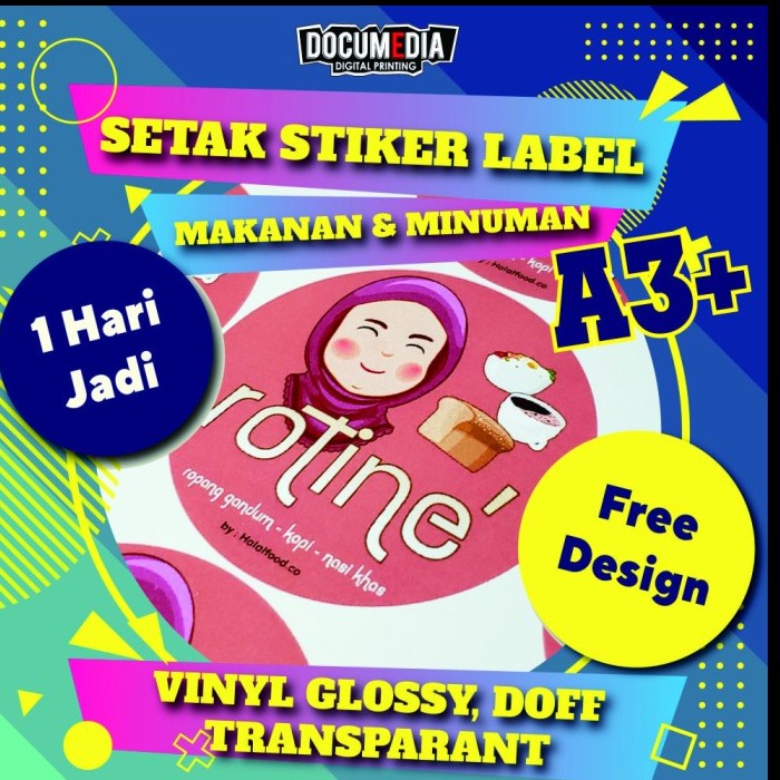 

perekat-pengikat- cetak stiker vinyl / transparan a3+ - bontak/kromo, tanpa cutting -pengikat-
