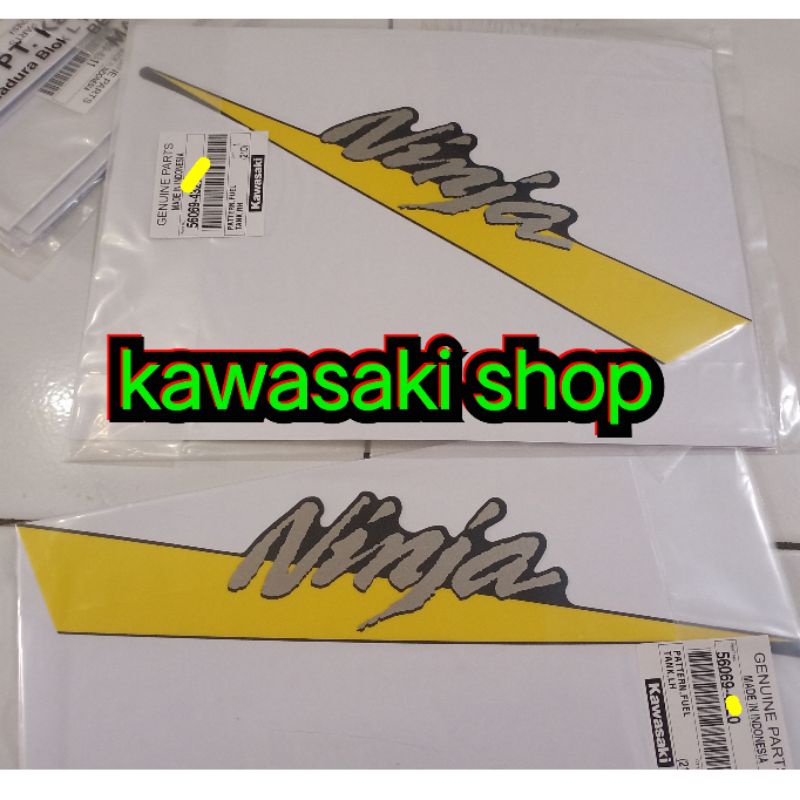 stiker tangki ninja rr new kuning 2014 original kawasaki