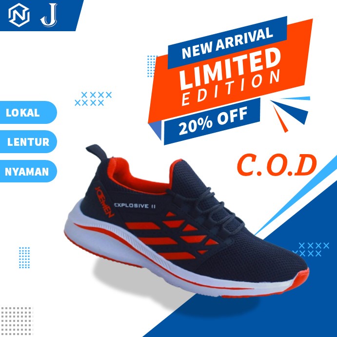 Sepatu sneaker pria wanita hitam putih snekers olahraga running kasual casual keren murah original