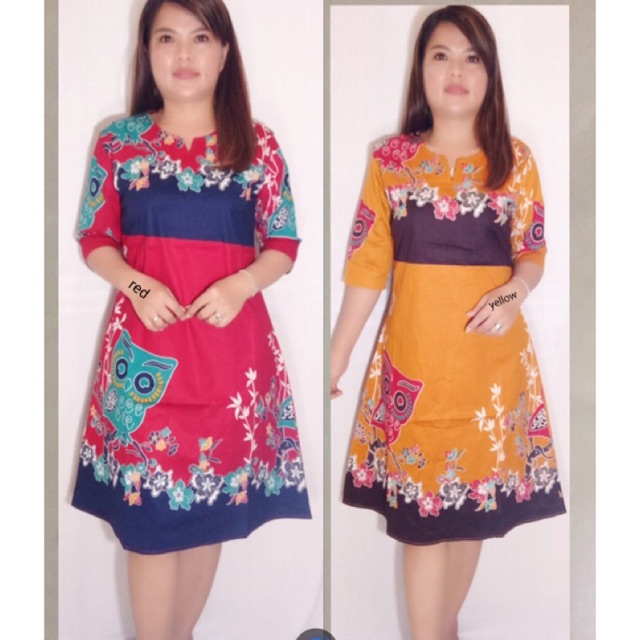 dress OWEL kerah depan model V fit to XL ld 105- | Shopee Indonesia