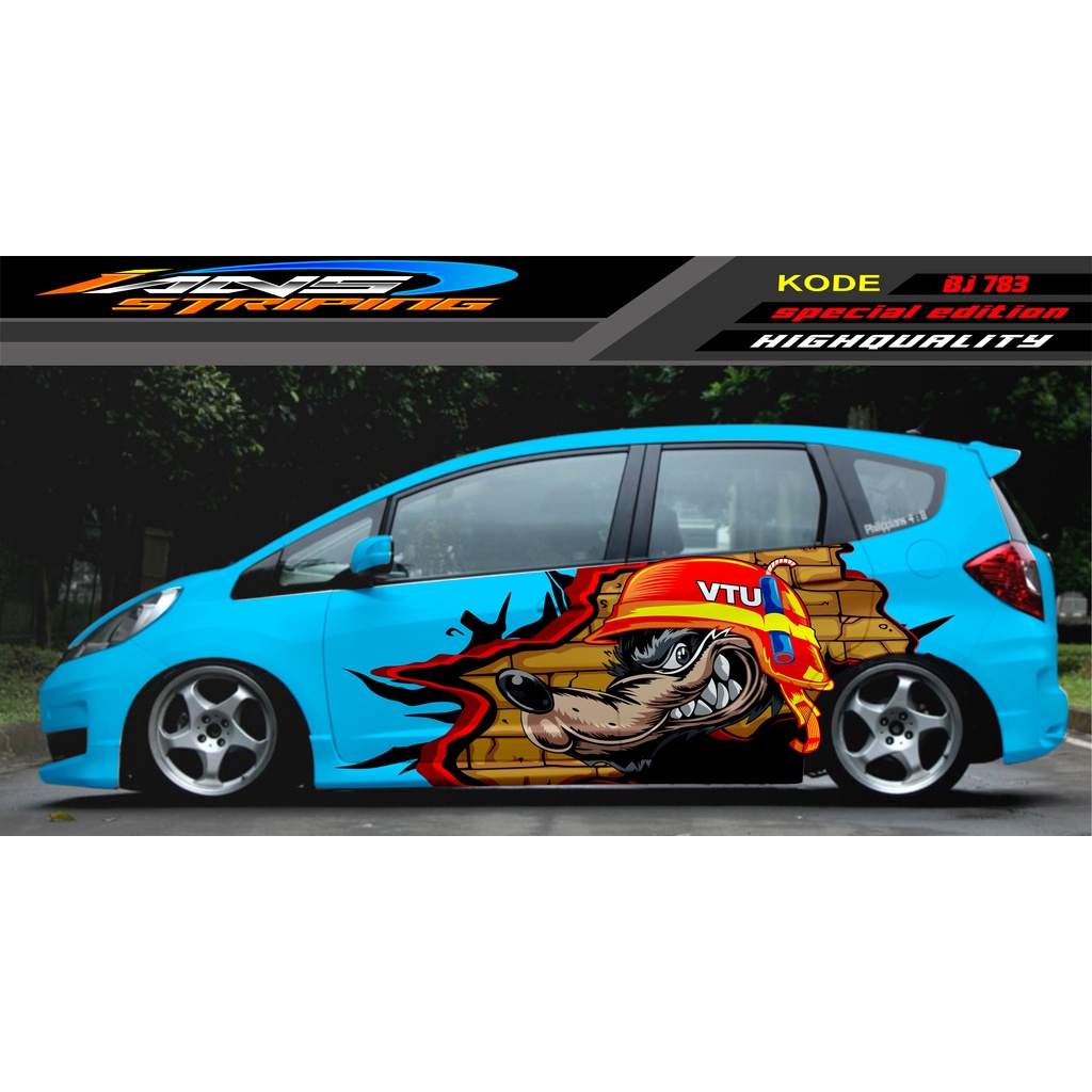 STICKER MOBIL JAZZ BRIO AVANZA SIGRA YARIS / STIKER VARIASI MOBIL / MODIF STICKER MOBIL