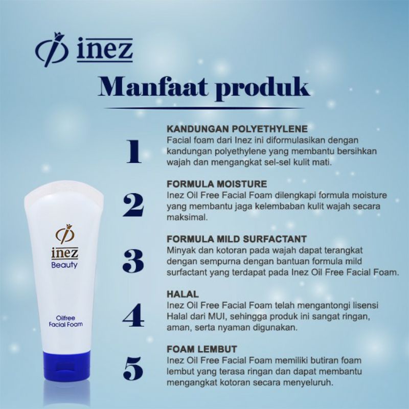 INEZ Oilfree Facial Foam / Sabun Wajah Untuk Kulit Berminyak Oil Free