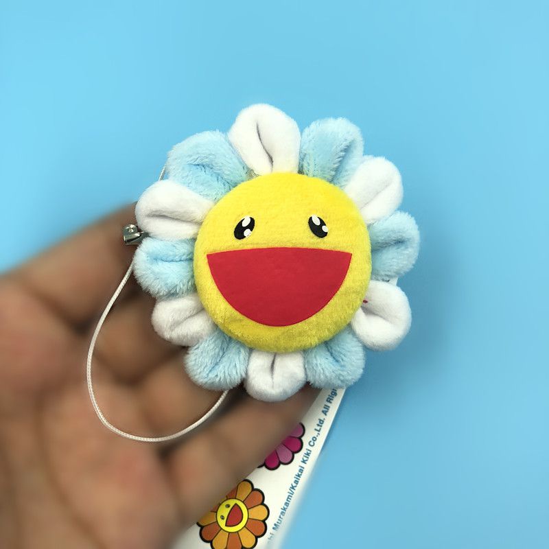 Cute Flower Takashi Murakami Kiki Kaikai Brooch Rainbow Pin Badge Strap Plush Pendant