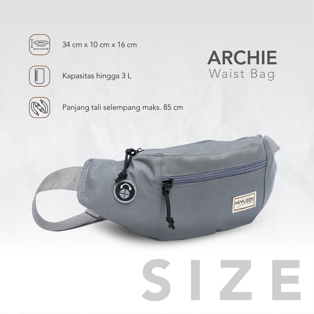 HEYLOOK Project - Tas Selempang Pria ARCHIE Tas Pria Distro Waistbag Tas Pinggang Outdoor Premium