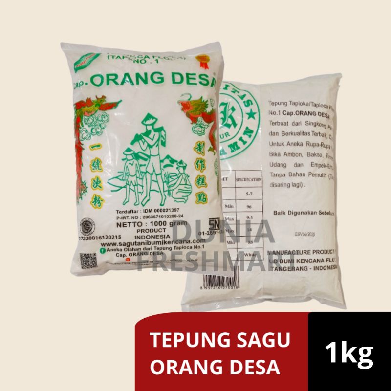 

Tepung Tapioka Sagu Tani Cap Orang Desa No. 1 Bumi Kencana Flour 1kg