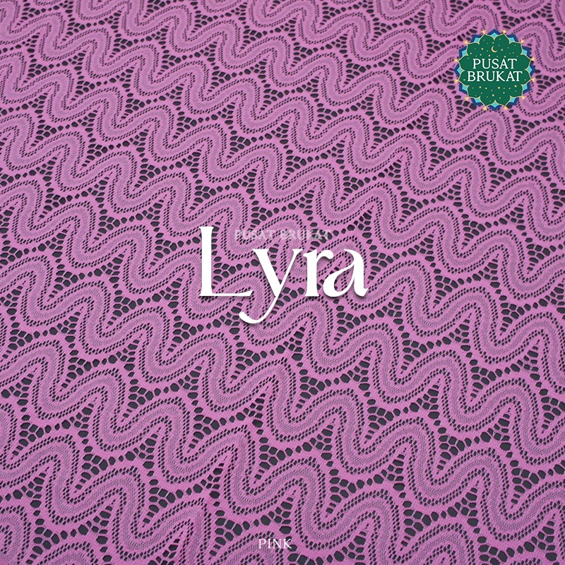 KAIN BRUKAT LACE KEBAYA METERAN / BROKAT MALIKA MOTIF OMBAK - LYRA KW 92766-05 - LEBAR 150CM  [harga per 0.5m]