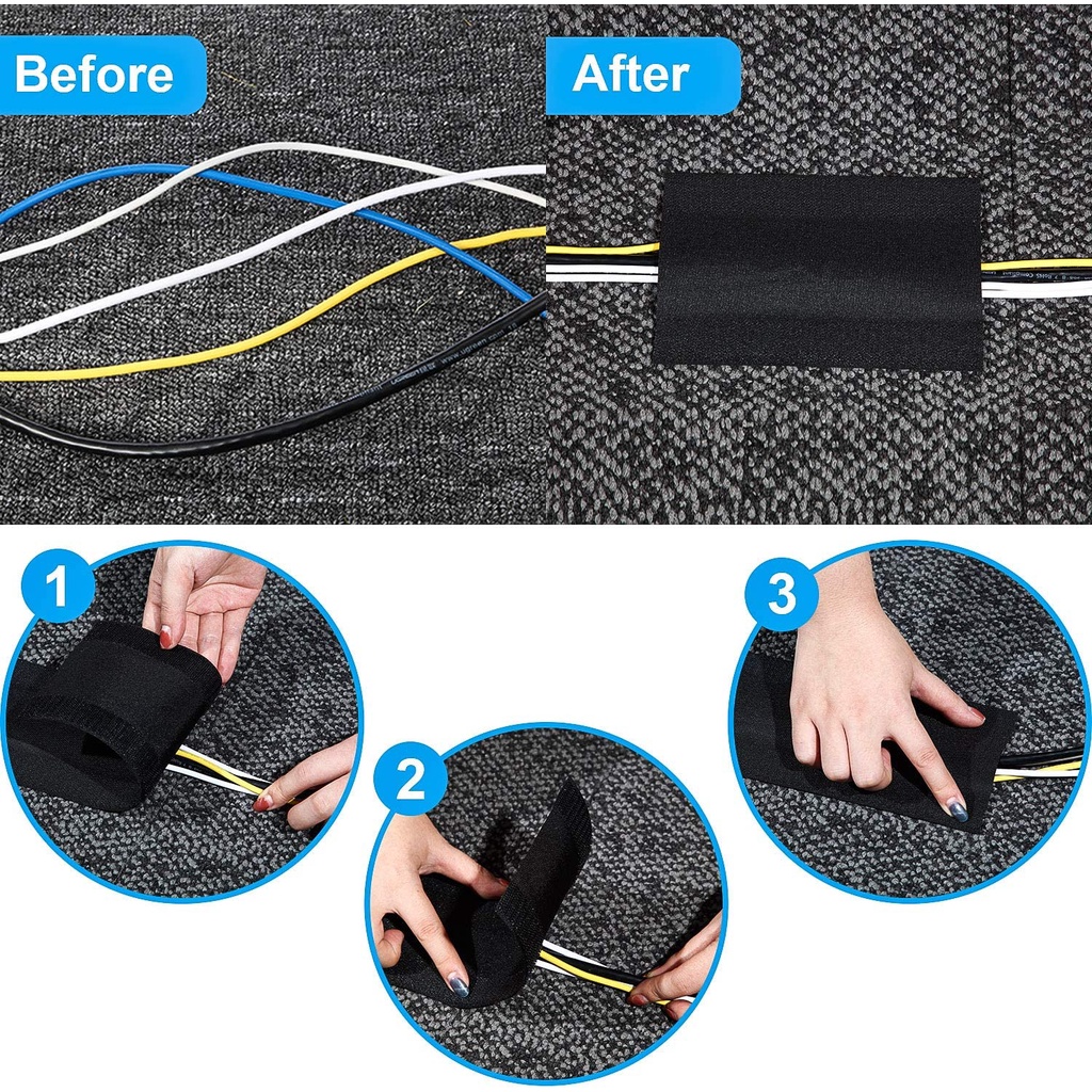 3M Cable Grip Strip Floor Cable Cover / Protect Cords Cable Protector Cable Management /Floor Cable Cover Used to Hold The Cable in Place, Protect The Cable and Prevent Tripping Over The Wire