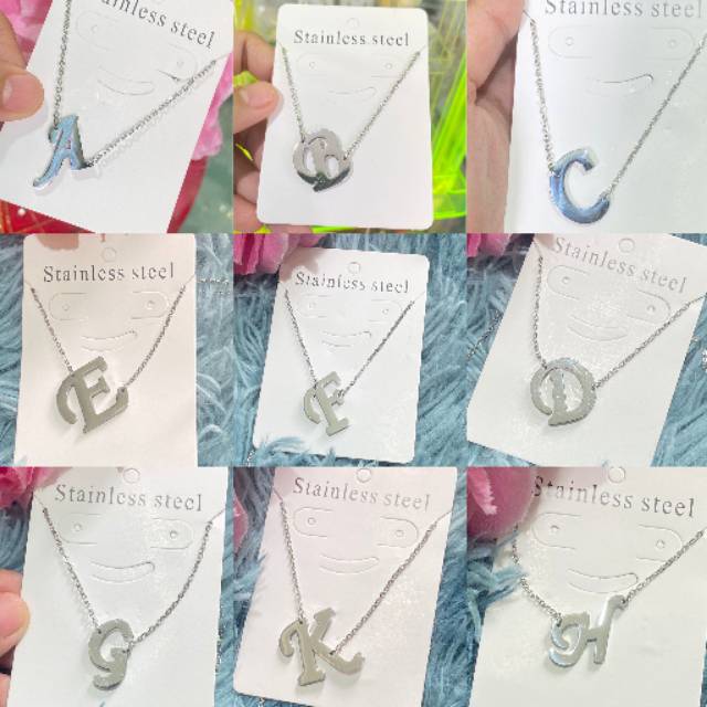 Kalung Huruf Latin Polos Silver Shopee Indonesia