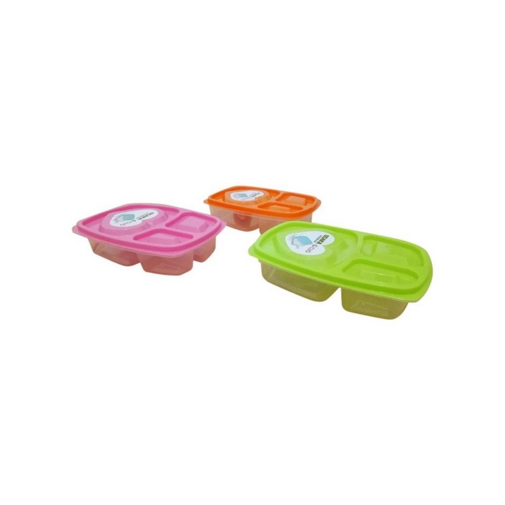 Lunch Box Clio Kotak OSAKA 3 Sekat Warna Isi 3 pcs