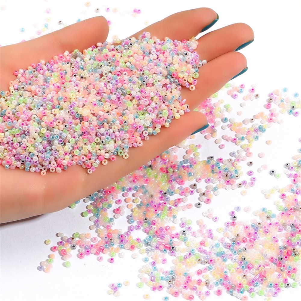 【TERSEDIA &amp; COD】Handmade DIY Kaca Manik Ukuran 2 / 3mm Berat 15g Untuk Produksi Perhiasan