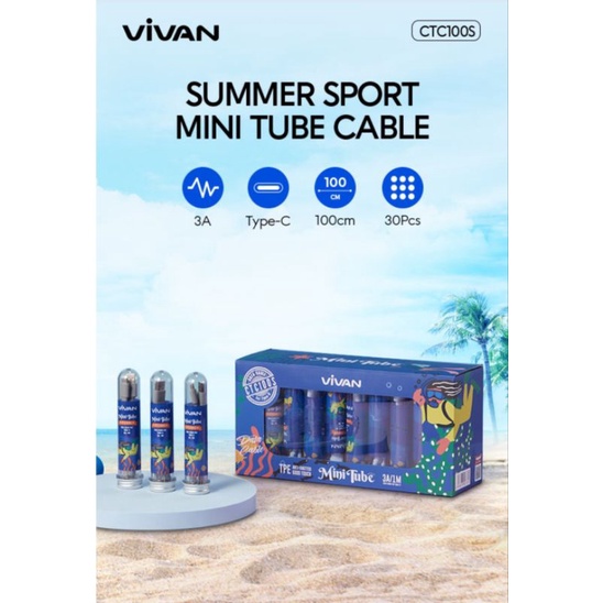 KABEL DATA TUBE VIVAN CTC -100 CTC100S TIPE C USB MINI  KABEL TUBE VIVAN CTC100S