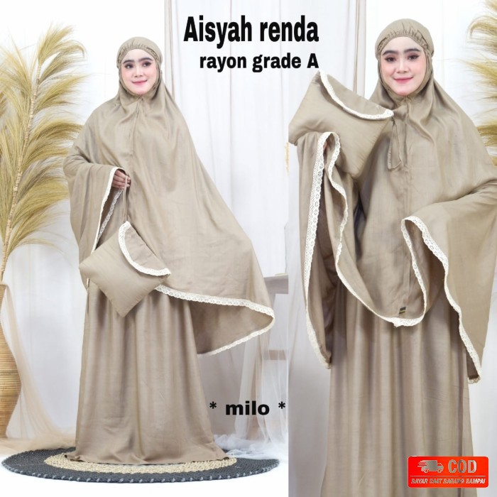 Mukena Dewasa Rayon Bali Nabila Renda Peralatan Shalat Terbaru Ra TV998  Jumbo Rayon Bali Adem Harg