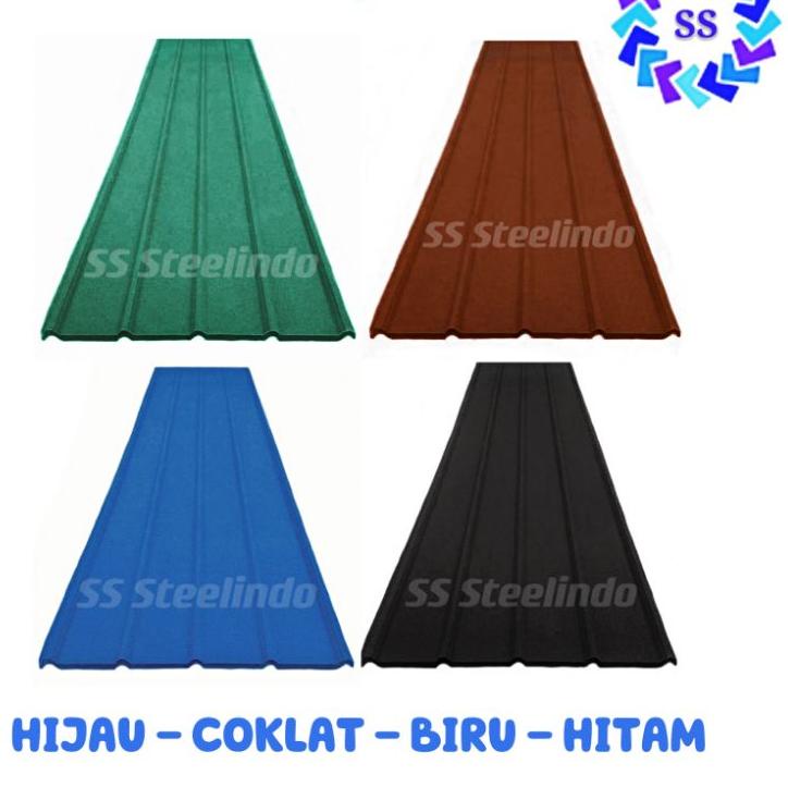 (SALE) ATAP BAJA RINGAN SPANDEK PASIR (MERAH-HITAM-BIRU-HIJAU-COKLAT) GALVALUM-ZINCALUM 0,35 FULL