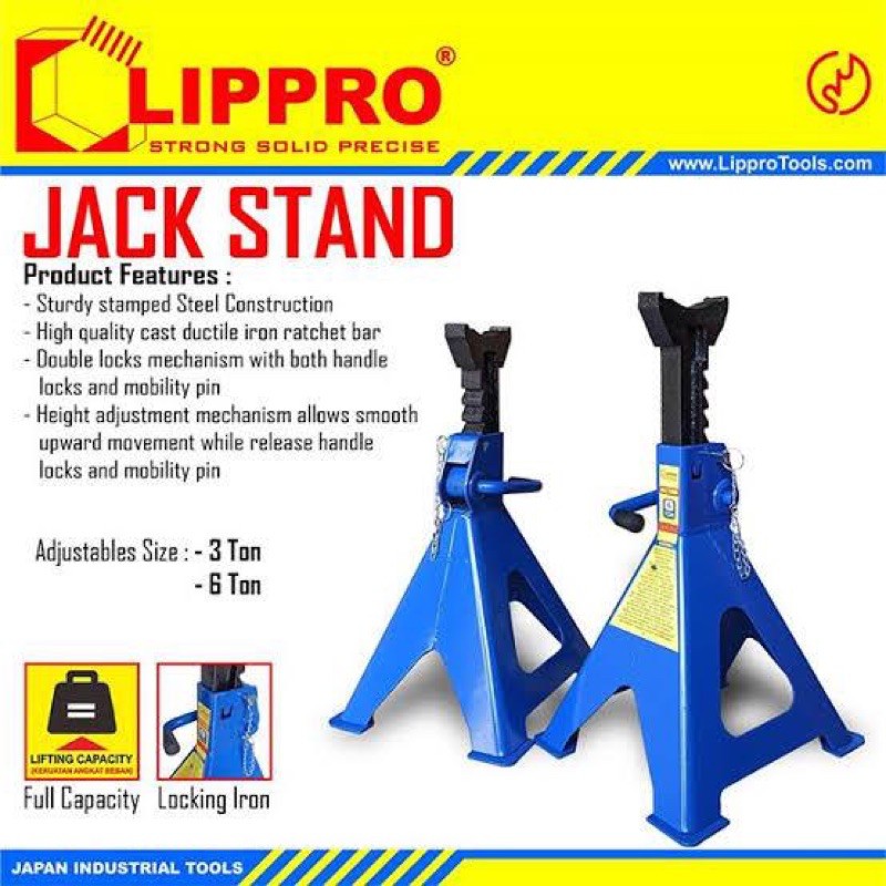 JACK STAND 3 TON LIPPRO / TAHANAN DONGKRAK 3 TON LIPPRO (FULL 3 TON)