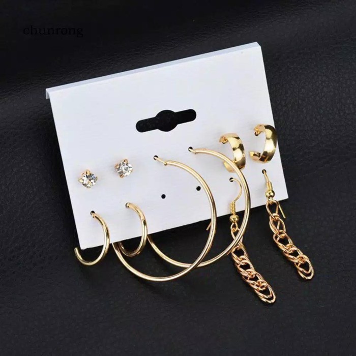 Anting Wanita Set Isi 5 Pasang CHU887