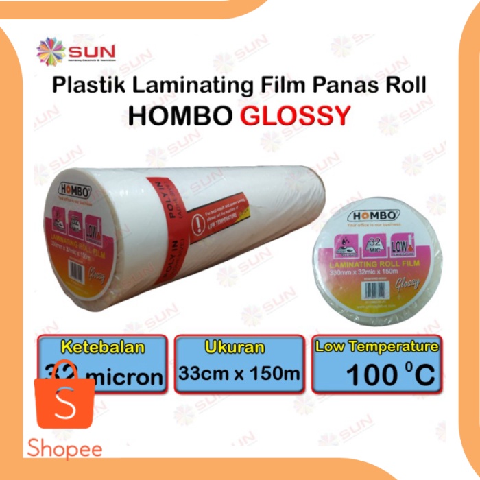 

Laminating Panas Glossy Roll Merk Hombo 330 mm tools n parts 6Zept21