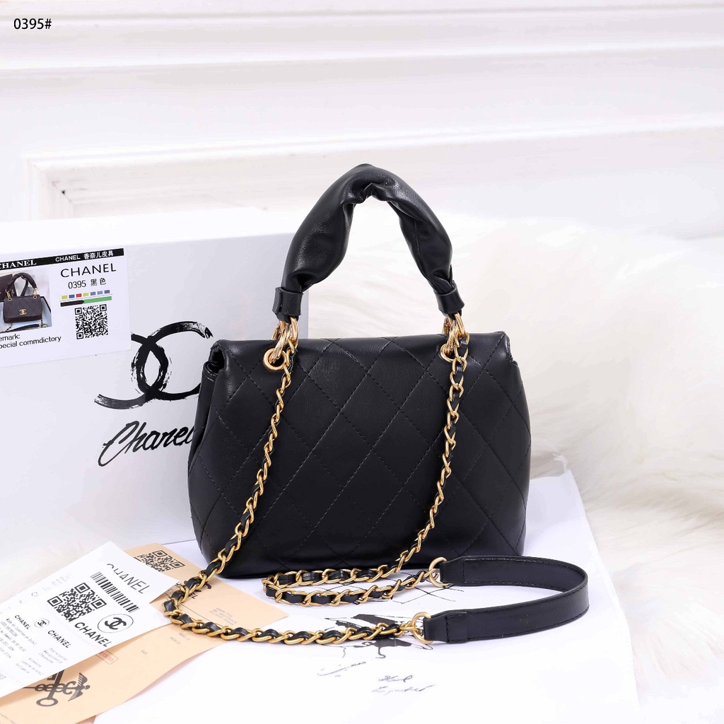 Flap Bag Top Handle in Black #0395