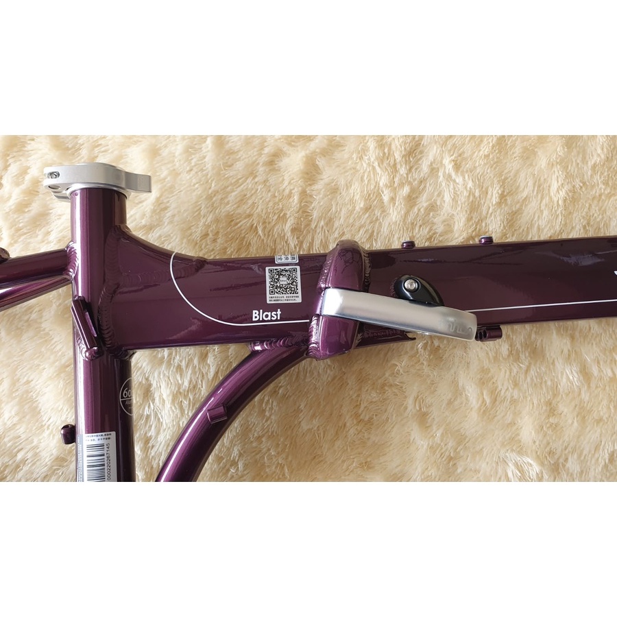 Frame Fork plus Handlepost Fnhon Blast V Brake 20 22 inch Warna Ungu Alloy