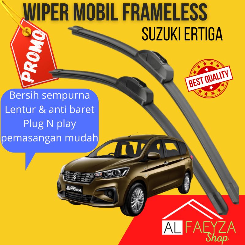 Promo wiper kaca mobil Frameless Suzuki Ertiga 1 set 2 Pcs