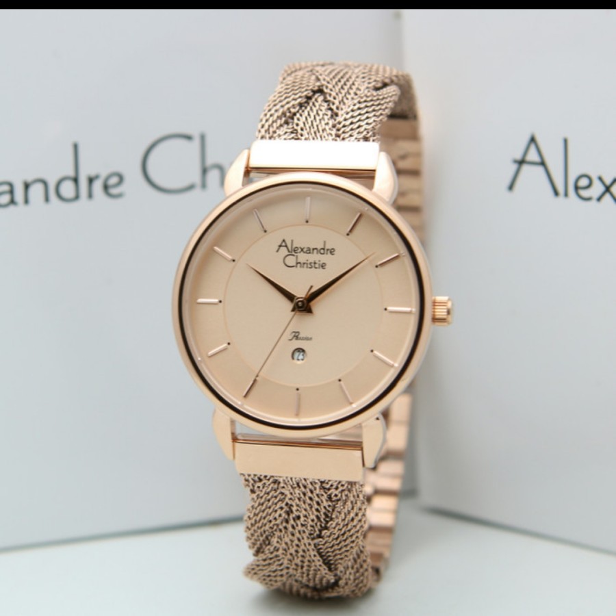 New Jam Tangan Wanita ALEXANDRE CHRISTIE AC 2857 Rosegold ORIGINAL Garansi 1th