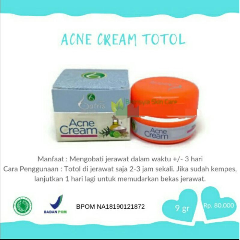 Batrisyia Herbal Acne cream totol jerawat besar meradang bruntusan