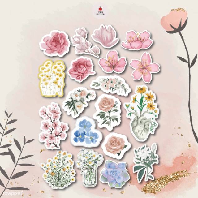 

Aesthetic flower Sticker / beli 4 lembar 50 ribu (blh mix) / BACA DESKRIPSI