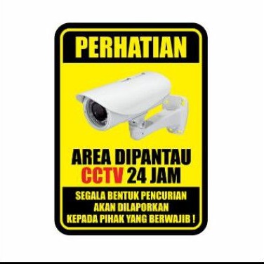 

Stiker PERHATIAN AREA CCTV 24JAM 15X20CM sign Rambu K3