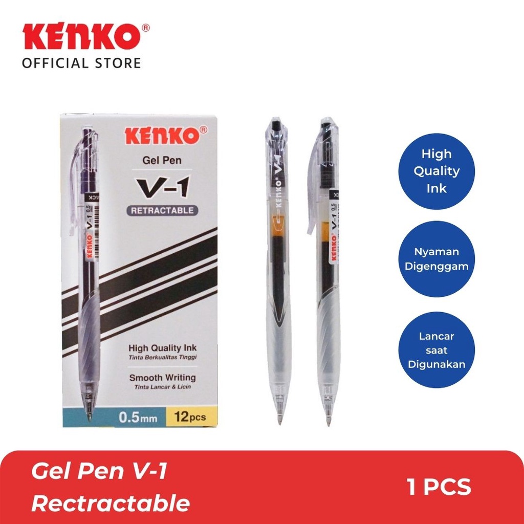 

Kenko Gel Pen Pulpen Tinta Gel Pena Warna Hitam V-1