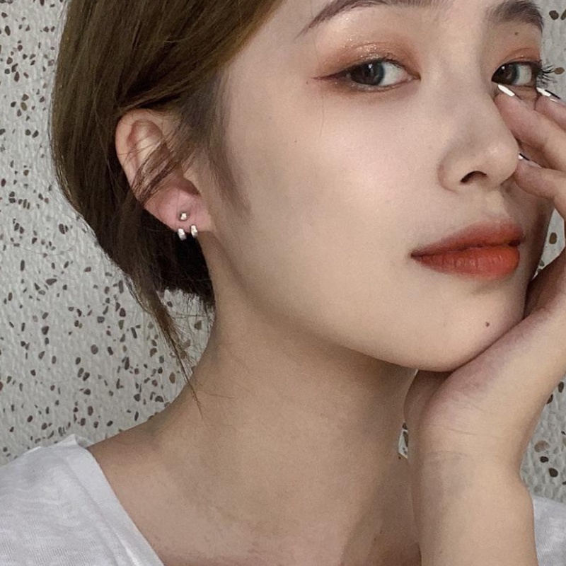 Anting Kait Model double thread Bahan silver needle Dapat Dilepas