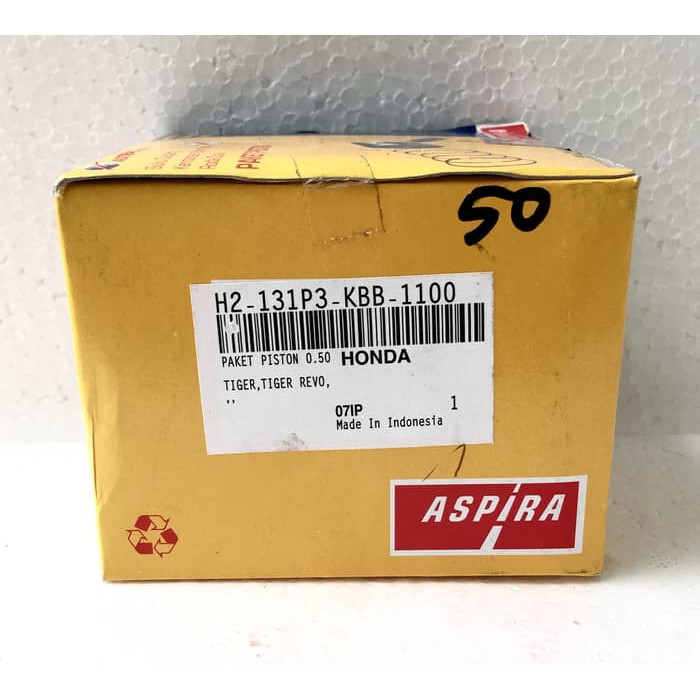 PISTON KIT HONDA TIGER LAMA ASPIRA ORIGINAL (OVERSIZE STD, 25, 50)