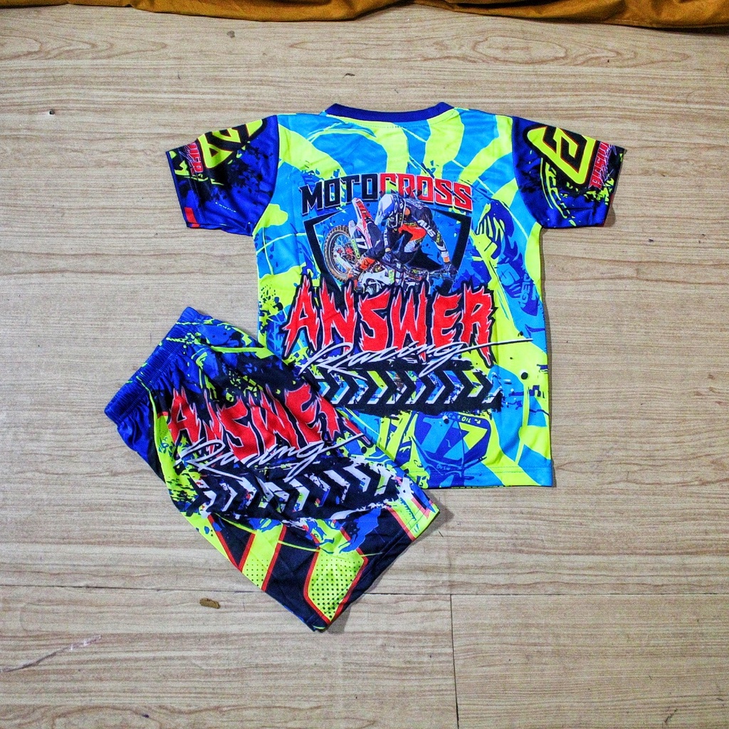 baju cross anak/jersey motor cross anak/baju balap cross size 4-20