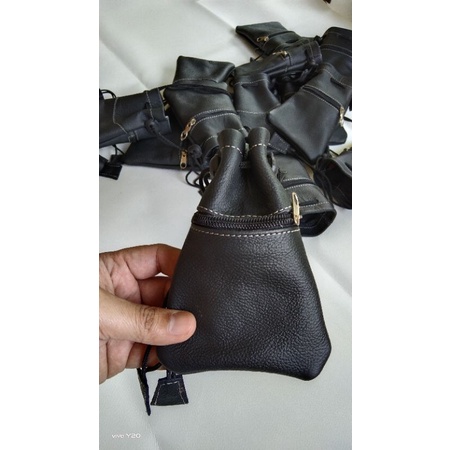 Uncang Takaza Bahan Kulit Sapi Hitam Original | Terbaru