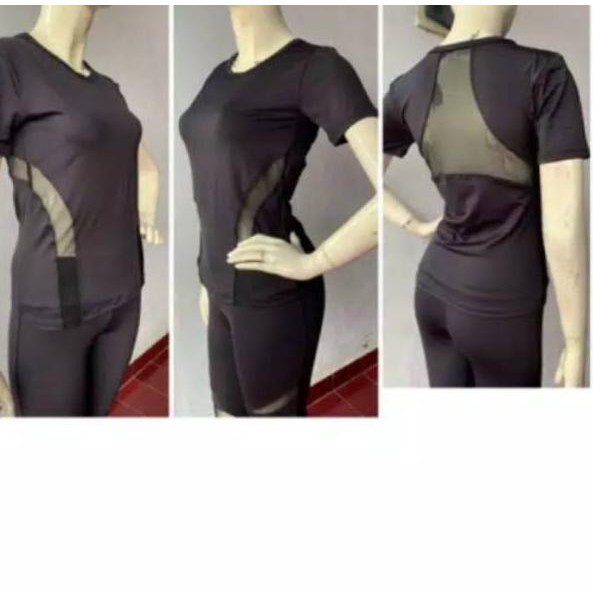 Super promo Atasan Kaos Senam Aerobik Zumba Polos Wanita Variasi  Tile   Promo.