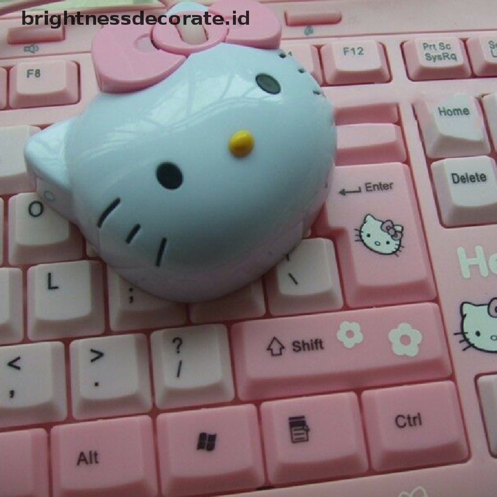 Hello Kitty Mouse Gaming Optical 3d Dengan Kabel Usb 2.0 Warna Pink