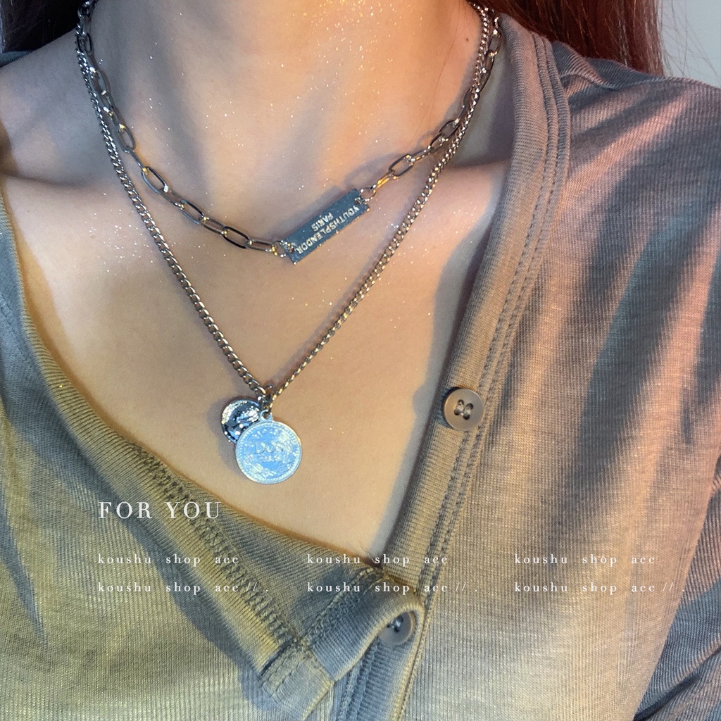 Kalung Rantai Model Double Layer Untuk Aksesoris