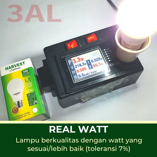 3W - Paket Isi 3 - HARVEST LIGHTING Lampu Bohlam LED A Bulb  3 Watt Lampu Hemat Energi Original Bersertifikasi SNI dan Bergaransi