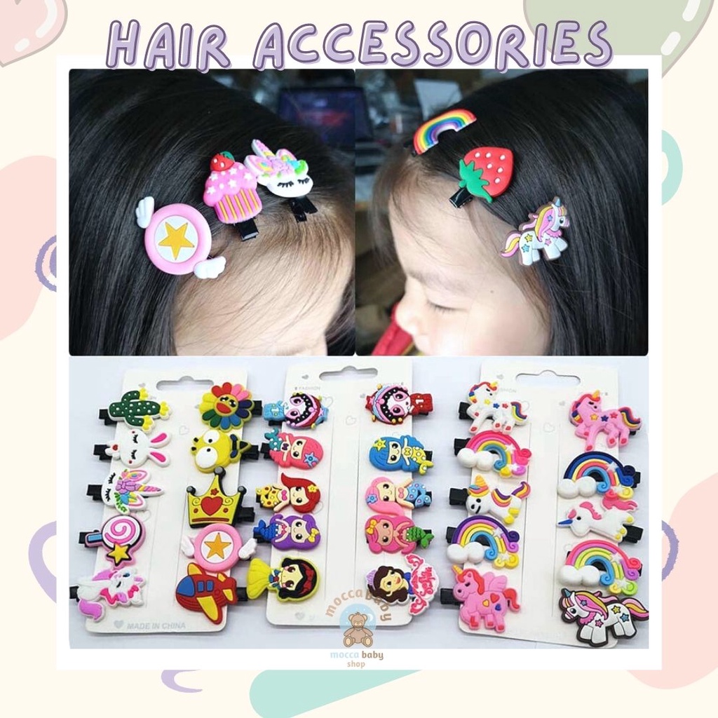 MBSS -  JEPIT TK MOSHI 10PCS Jepit Rambut Anak / Jepitan Rambut Anak Motif Karakter Kartun