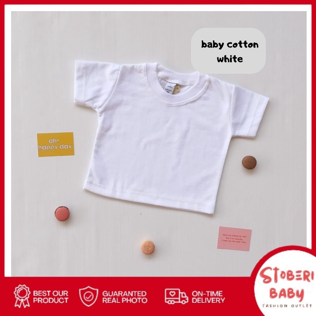 stoberi baby - BABY COTTON Basic Tee Monochrome Series - Kaos Anak / Atasan Anak / Kaos Bayi / Atasan Bayi