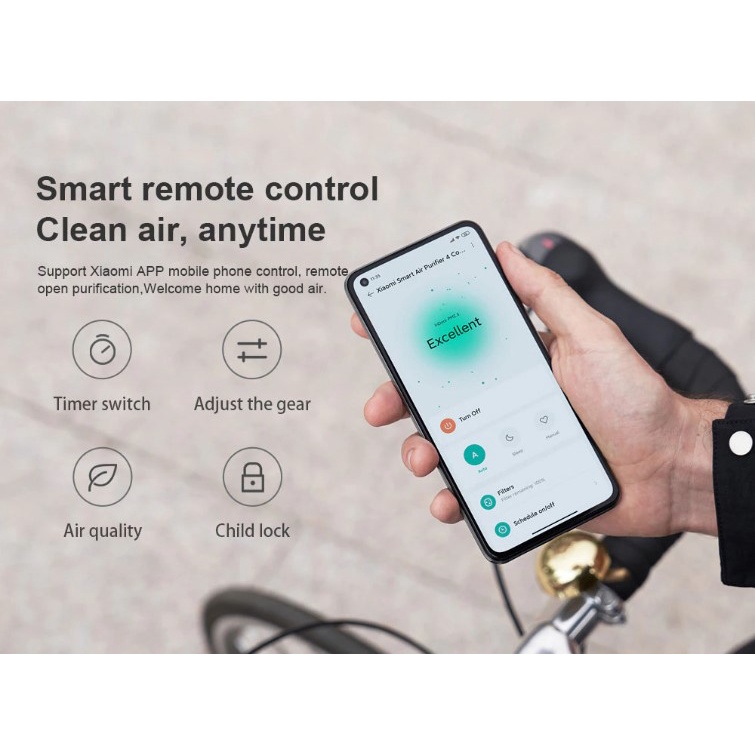 Xiaomi Smart Air Purifier 4 Compact OLED Layar Sentuh Pembersih Udara Touch Screen Jangkauan 16~27m² Mode Sleep Smart Control