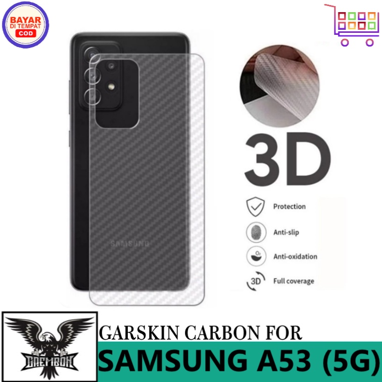 Promo Garskin Carbon Samsung Galaxy A53 (5G) Anti Gores Belakang Handphone Anti Lengket Bekas Lem