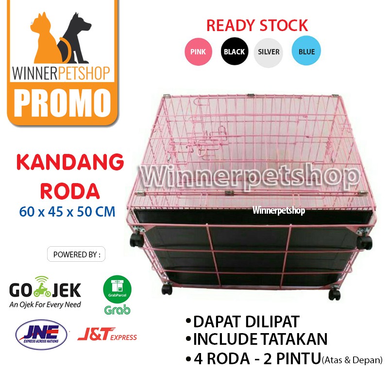 Kandang Roda Kucing - Anjing - Musang - Kandang Lipat - Kandang Besi - Kandang Hewan (GOSEND)