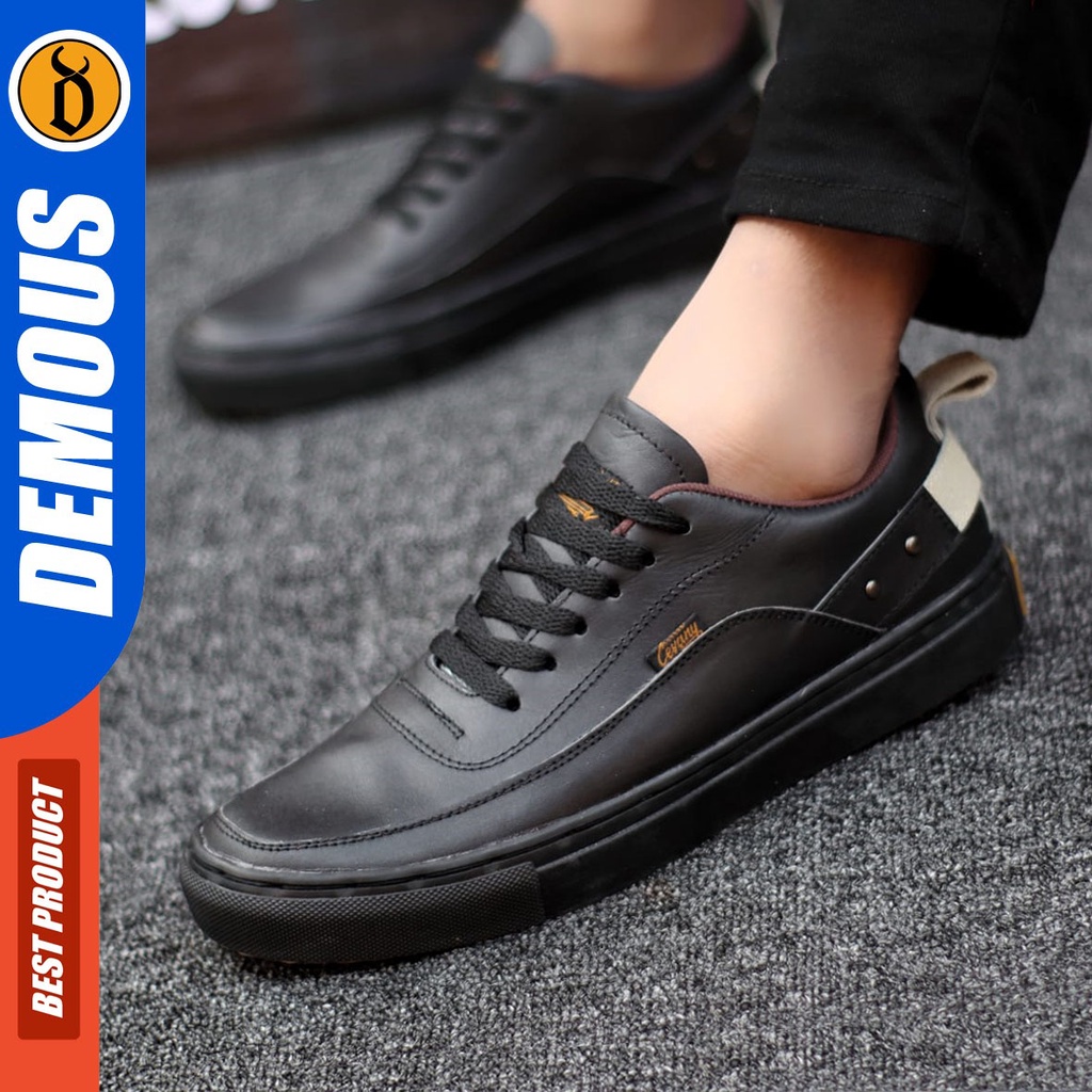 DEMOUS Morley - Sepatu Casual Sneakers Tali Pria Kulit Asli