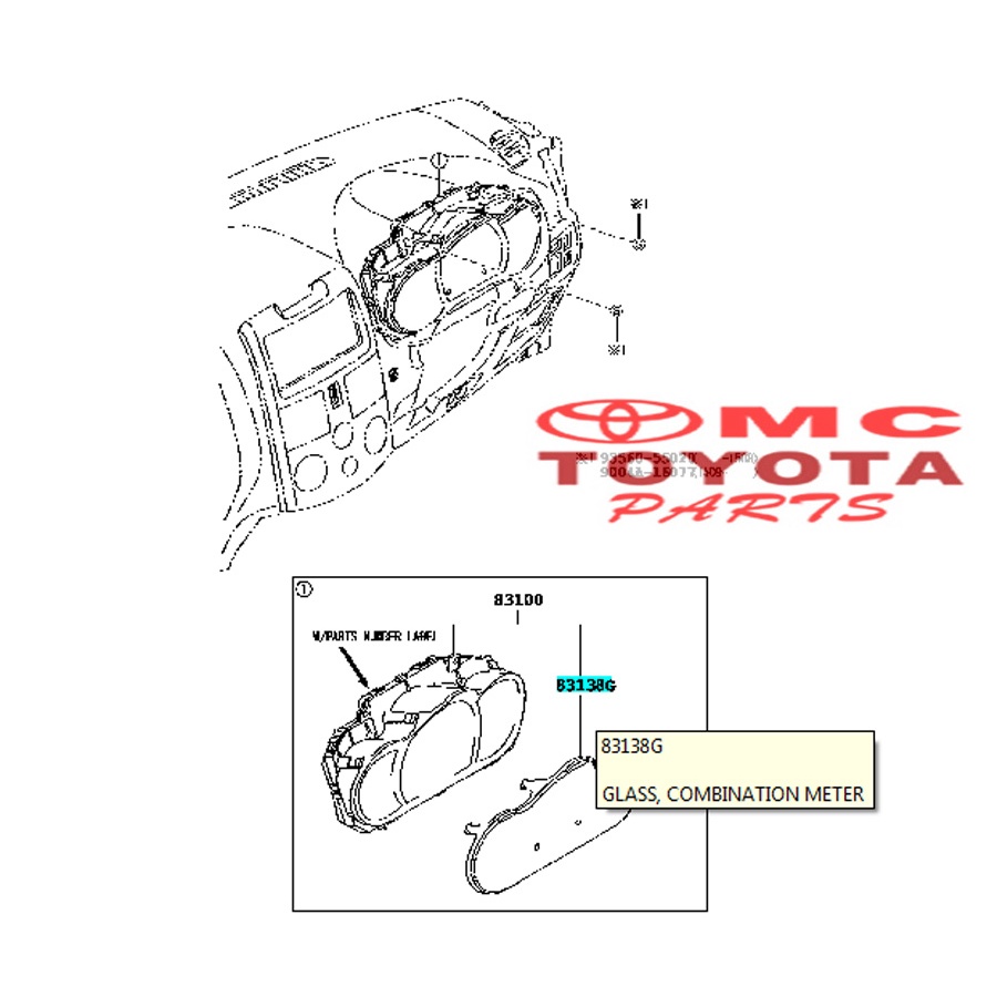 Mika Kaca / Glass Speedometer Rush Terios 83852-BZ060