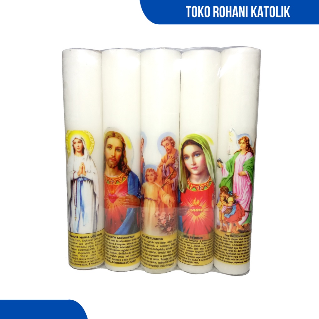 LILIN DOA KATOLIK - ISI 5/PAKET TINGGI 16 CM