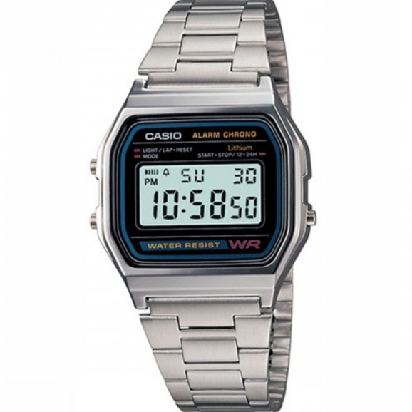 Casio Original A158WA-1D / A158WA Jam Tangan Unisex Digital Stainless Silver