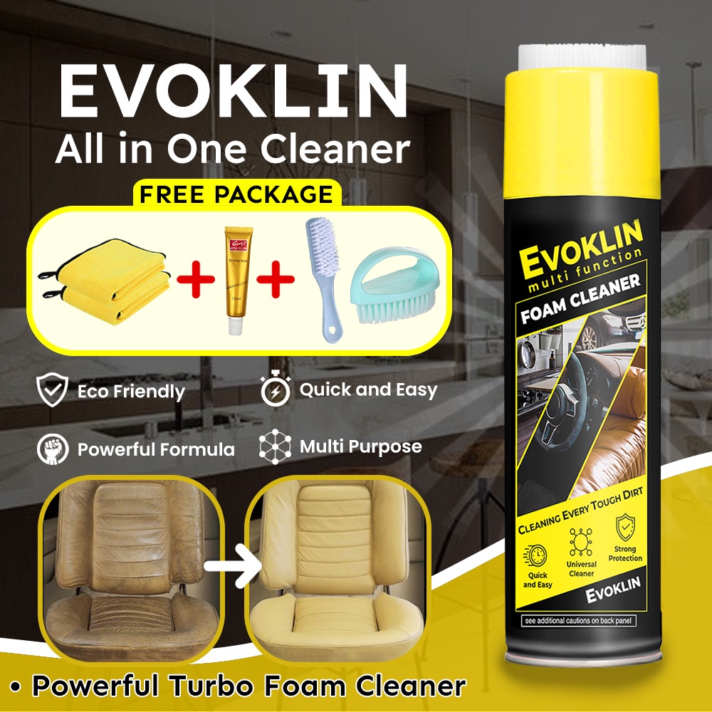 Evoklin Multipurpose Foam Cleaner Pembersih Mobil Motor Lantai Kaca Sepatu Peralatan Dapur Toilet Kamar Mandi