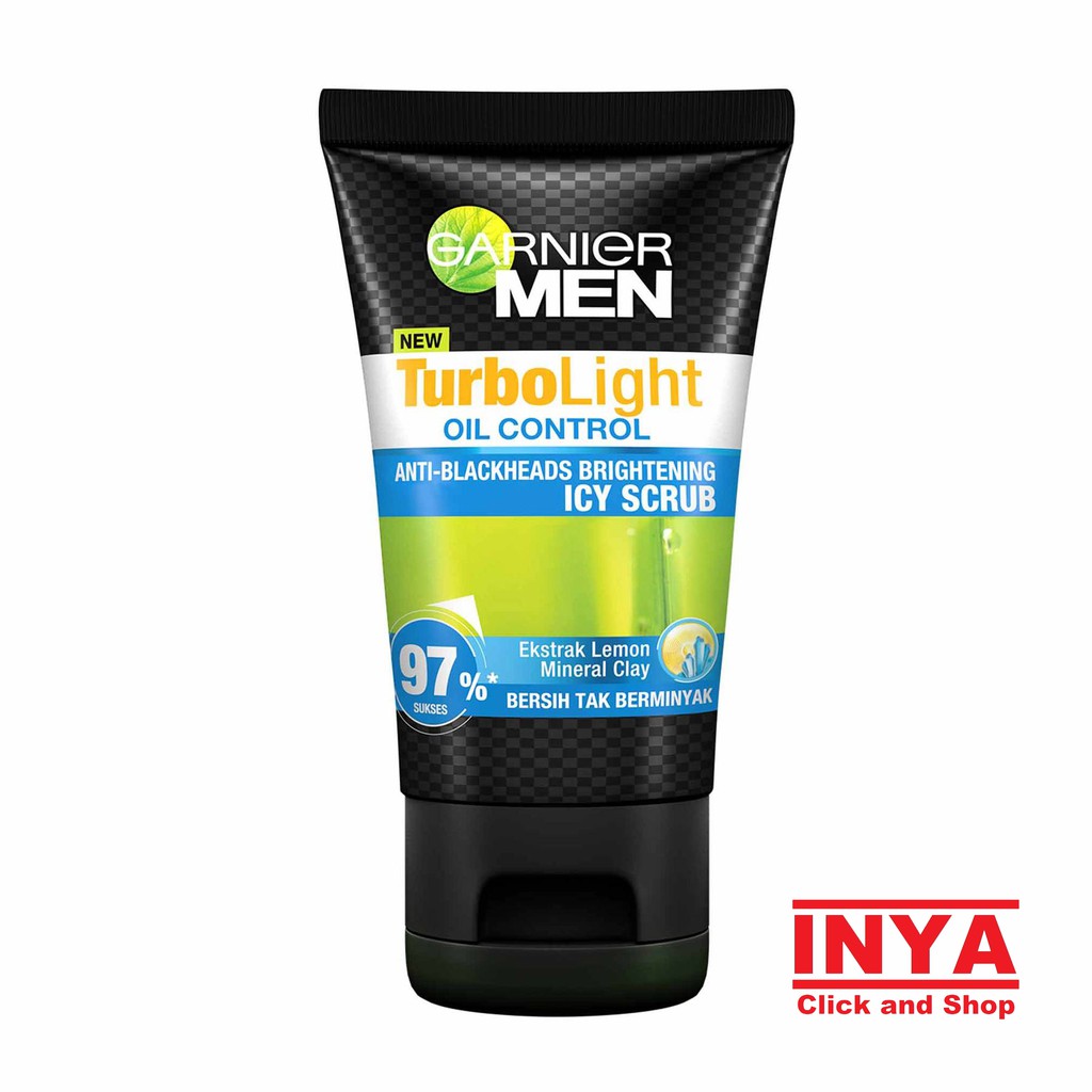 GARNIER MEN TURBOLIGHT BRIGHTENING ICY SCRUB 100ml - Sabun Muka