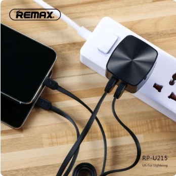 REMAX 2.4 A Dual USB Charger &amp; Data Cable For Lightning RP-U215